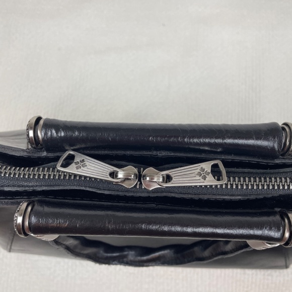 Patricia Nash Holland Top-Handle Black Leather Satchel/Crossbody P155106 EUC - Picture 4 of 16